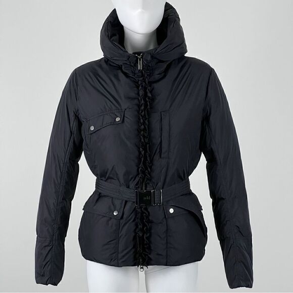 NWT ADD Italian Designer Puffer Hooded Jacket Black Size 6/M - Picture 1 of 9